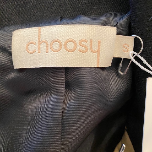 CHOOSY NWT Blackjack Two Tone Black Khaki Tan Trench Vest Dress Collared. Small - Picture 13 of 15